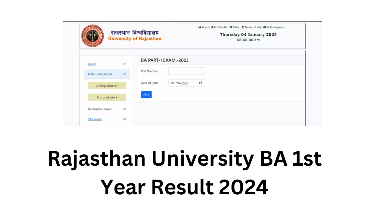 Rajasthan University BA 1st Year Result 2024 Uniraj Ba First Semester Exam Result 2024 Roll Number Wise देखें|